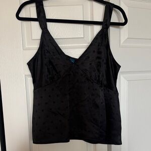 Polka-Dot Satin Jacquard Cami Top